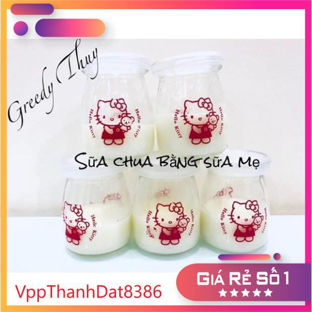 (Sale)  1 HŨ SỮA CHUA CÓ NẮP 100ml hàng dầy đẹp (nhiều hình ngộ nghĩnh)