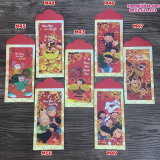 [GIÁ XƯỞNG_FREESHIP 99K] 100 Bao lì xì đỏ độc đáo giấy kraft tết 2020 Dân gian, bao lì xì kinh doanh