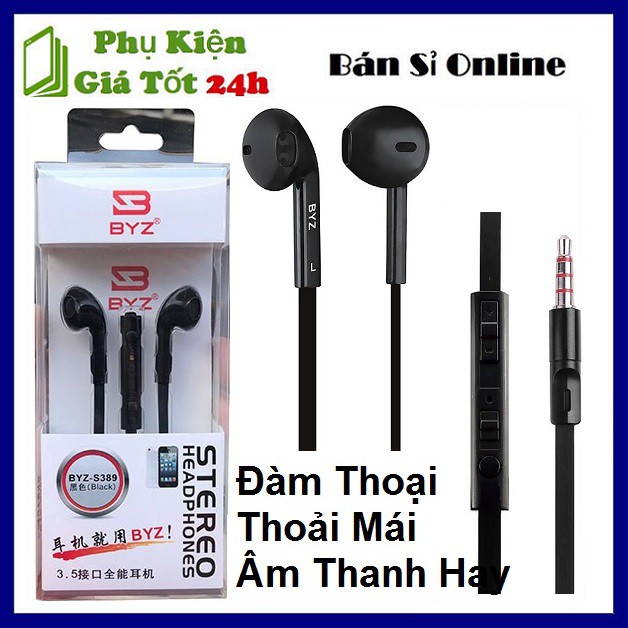 Tai nghe nhét tai BYZ S389 Super Bass tương thích cho iPhone,iPad, Samsung, Huawei, xiaomi