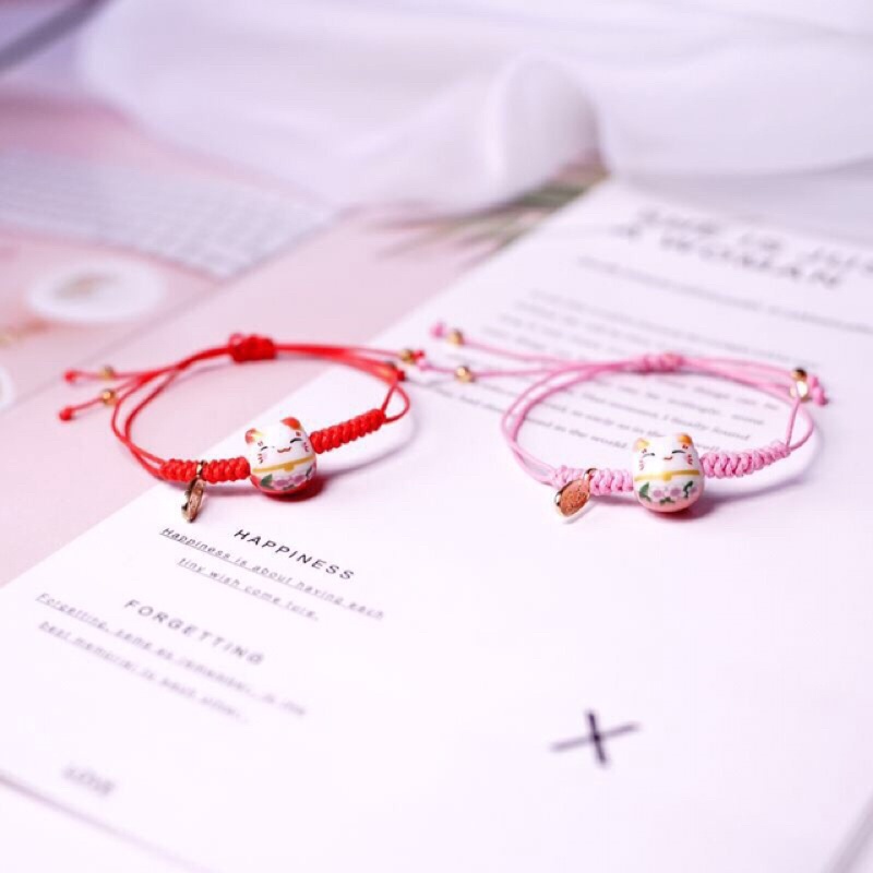 🌸Vòng tay may mắn mèo hoa Mehico mix thẻ siêu kute