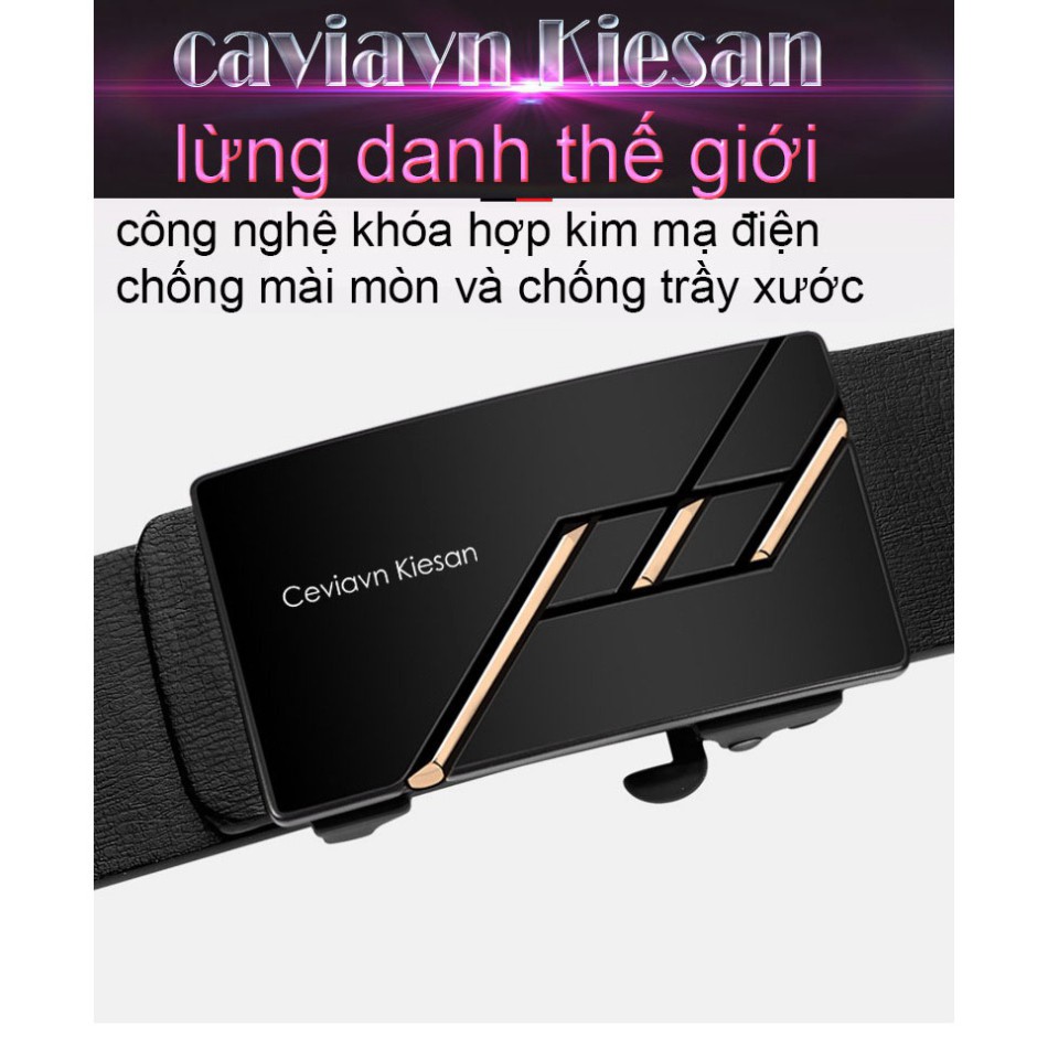 Thắt Lưng Da Nam Cieviavn Kiesan Khóa Tự Động Cao Cấp Dây Nịt Nam Da Bò 100% Chính Hãng  Mạ Vàng Bạc Nam Tính