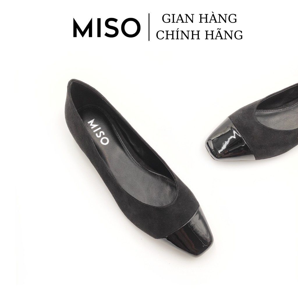 Giày búp bê nữ basic mũi vuông trendy phối màu mới lạ độc đáo gót cao 2cm đi làm đi chơi MISO M011