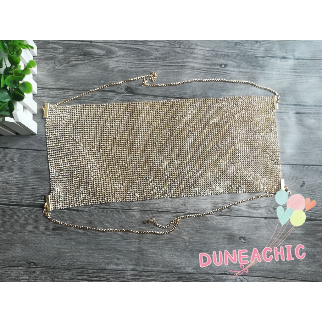 DUNEA Khăn Quấn Hở Lưng Bằng Kim Loại Quyến Rũ Cho Nữ