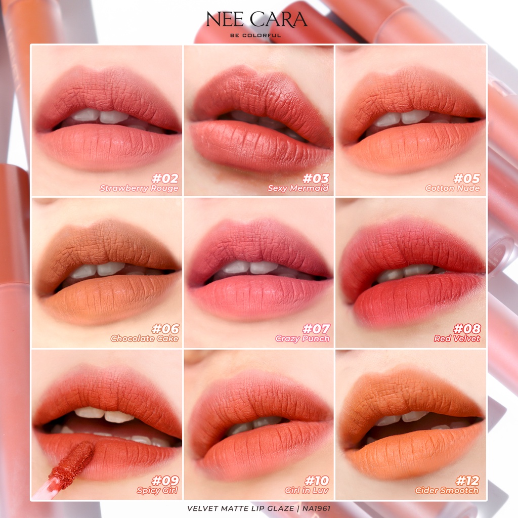 Son Lì Nee Cara Velvet Matte Lip Glaze Thái Lan NA1961 4g