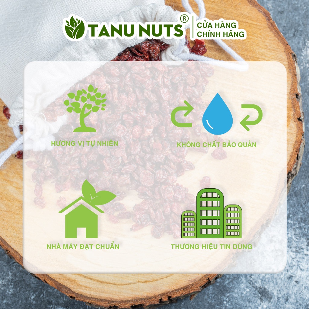 Nam việt quất sấy khô TANU NUTS, nam việt quất không đường Mỹ ăn kiêng, giảm cân