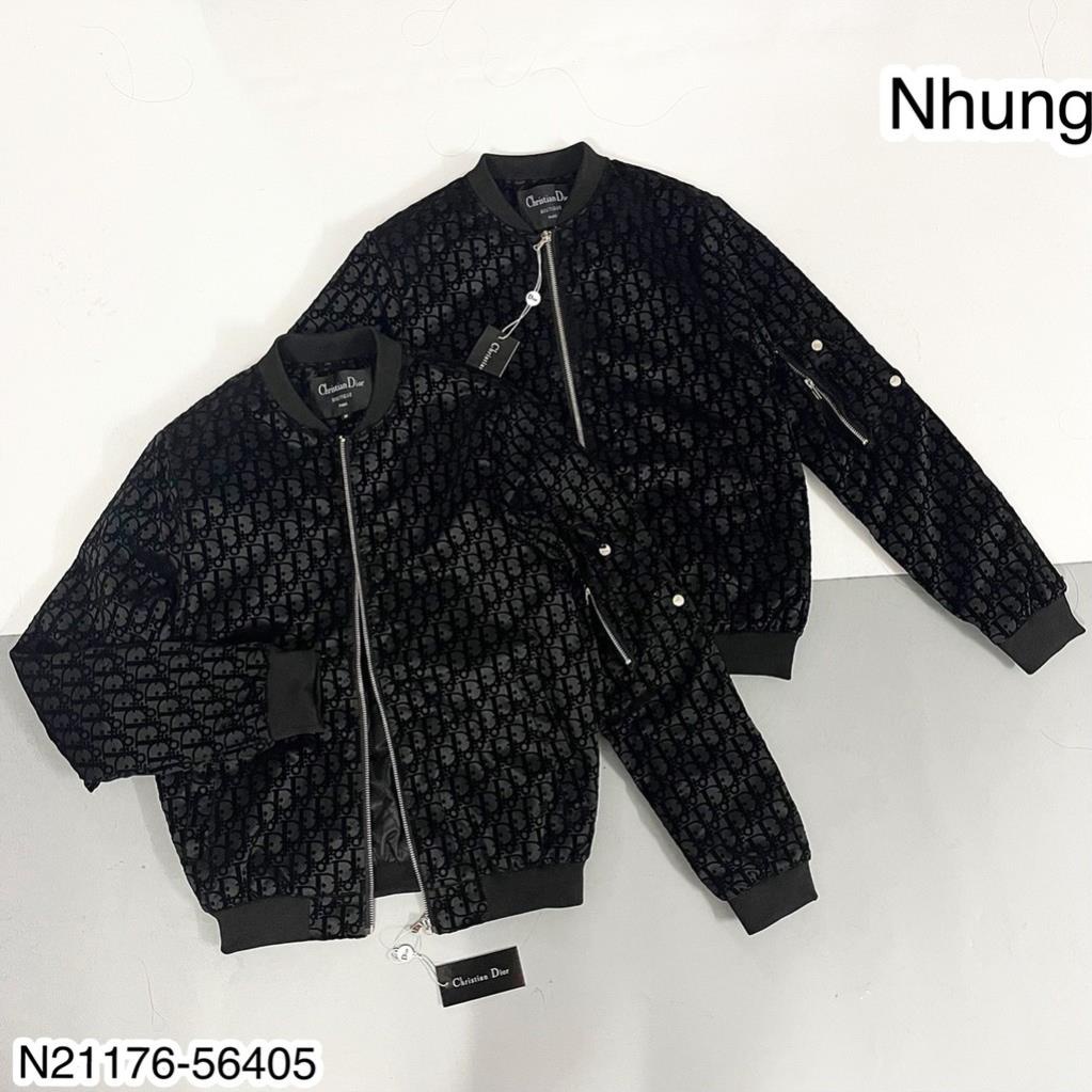 Áo khoác bomber nam đen Dior in vân chìm siêu hot_Áo khoác Dior trần bông 3 lớp_Áo khoác Dior nhung dầy dặn