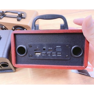 Loa bluetooth vân giả gỗ cổ điển - size mini nhỏ