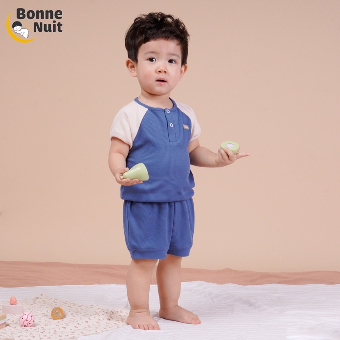 Bộ cộc tay bổ trụ chui đầu Cookie chất Cotton siêu mát