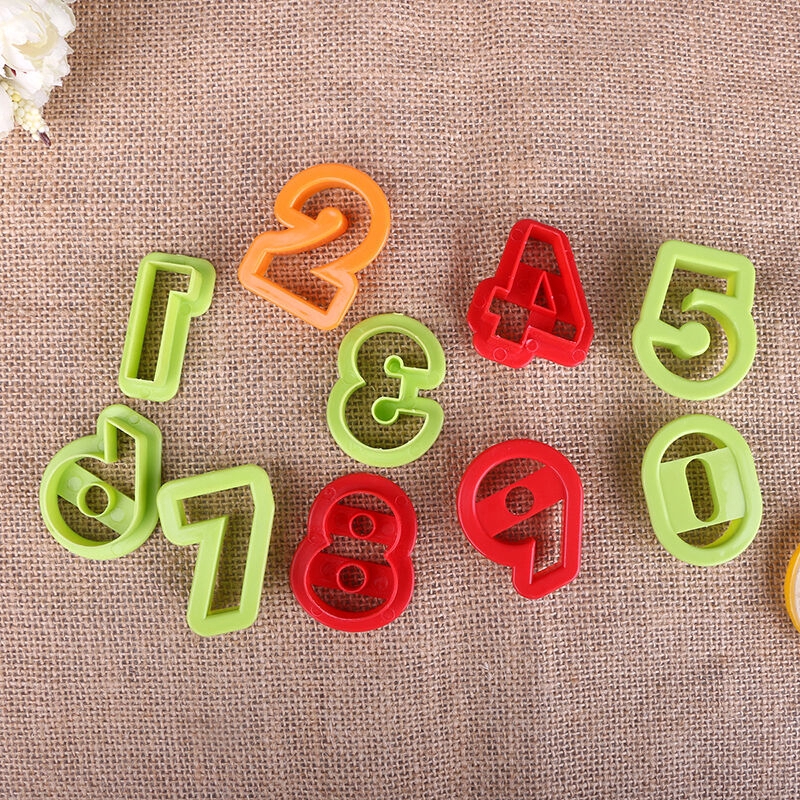 10pcs Number Biscuit Pastry Cookie Cutter Fondant Cake Decor Mold