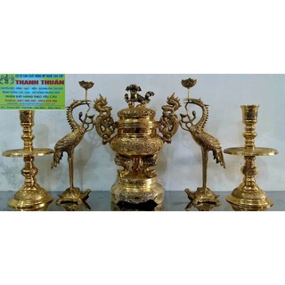 Bộ đỉnh đồng ngũ sự đỉnh cao 48cm