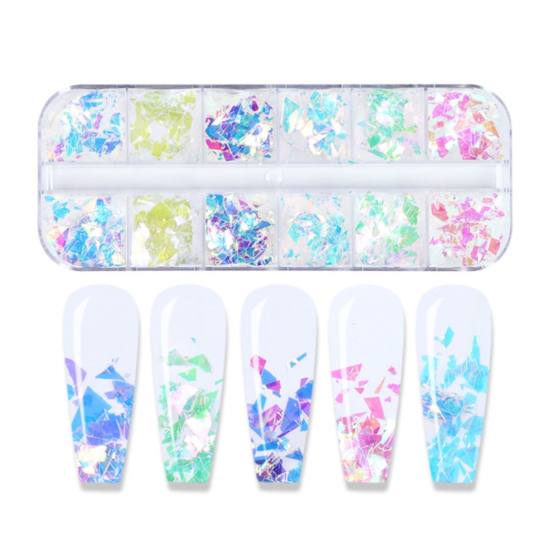 Set 12 Hộp Sequin Lấp Lánh Trang Trí Móng Nghệ Thuật
