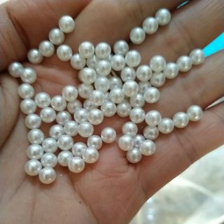25gam hạt nhựa bẹt tròn không lỗ màu kem 4/5/8/10mm