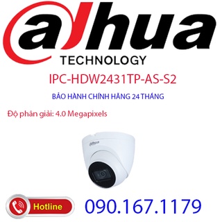 Camera ip dome hồng ngoại 4.0 megapixel dahua ipc-hdw2431tp-as-s2