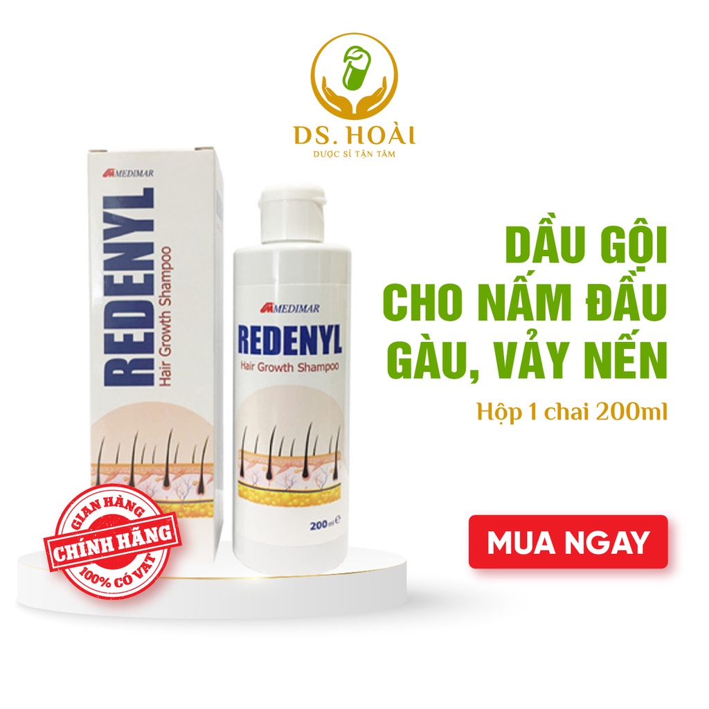 REDENYL - Dầu gội cho đầu tăng tiết bã nhờn, da dầu, nấm đầu, gàu, vảy nến, lang ben, rụng tóc 200ml