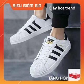 Giày sneaker nam nữ trắng adidas mũi sò,das sò đủ size nam nữ