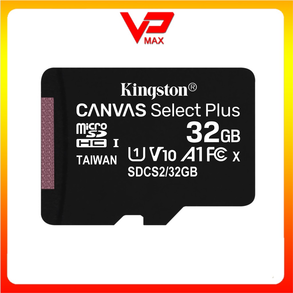 [Mã ELFLASH5 giảm 20K đơn 50K] Thẻ nhớ 32GB Kingston micro SDHC Canvas Select Plus tốc độ cao 100MB/s