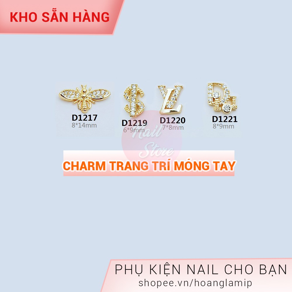 [ MỚI NHẤT ] CHARM GẮN MÓNG VÀNG LOGO GẮN ĐÁ SIÊU SANG CHẢNH - TRANG TRÍ MÓNG TAY BY NAILSTORE