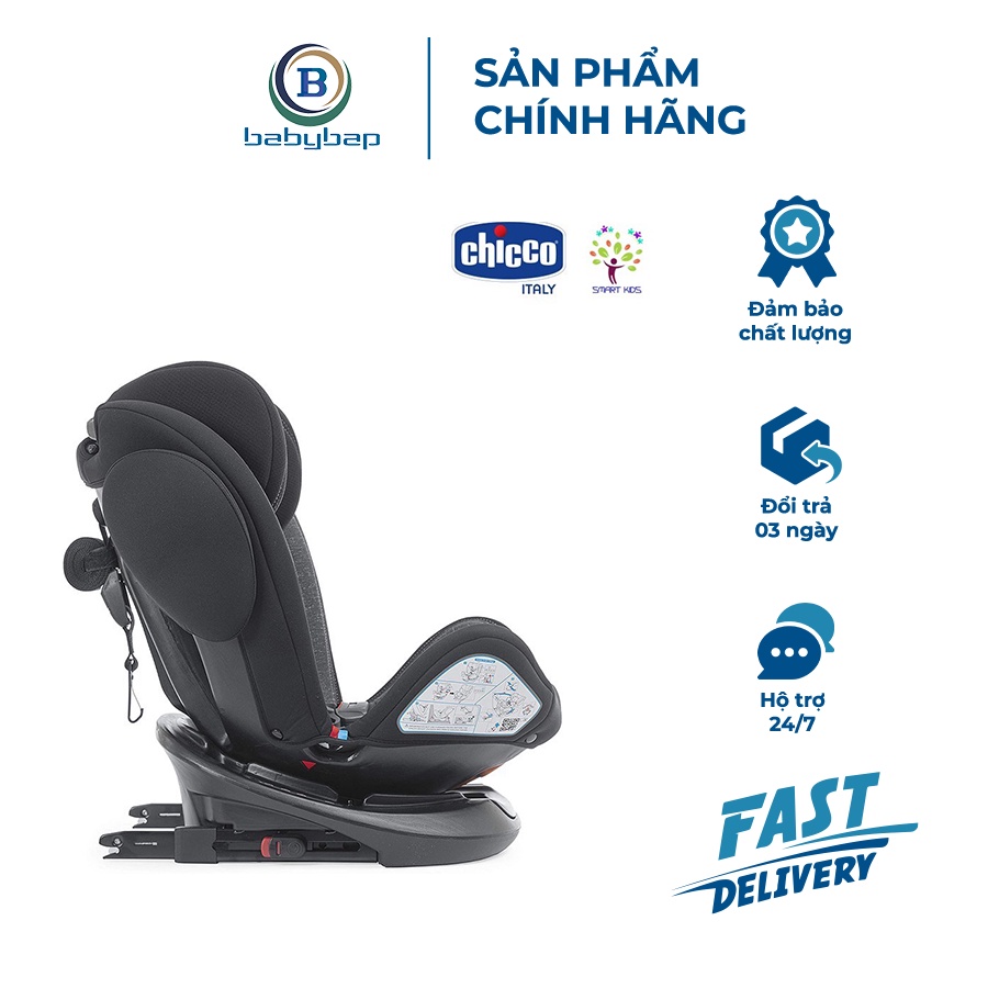 Ghế Ngồi Ô Tô Chicco Unico Isofix 0-12Y Xoay 360˚ Jet Black An Toàn Thoải Mái Dài Lâu