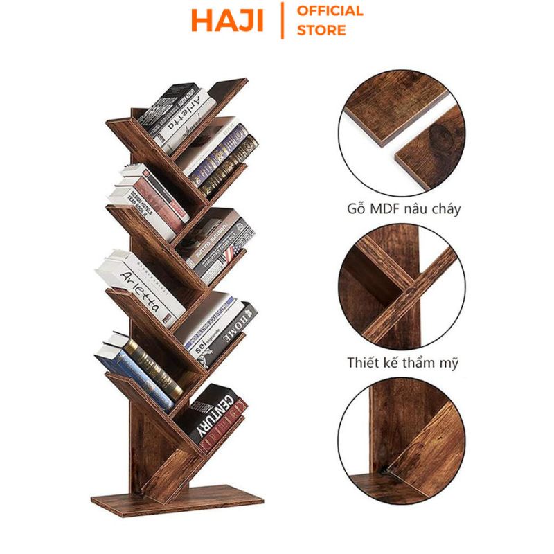 Kệ sách HAJI hình cây 9 tầng tăng khả năng lưu trữ tiện lợi A03
