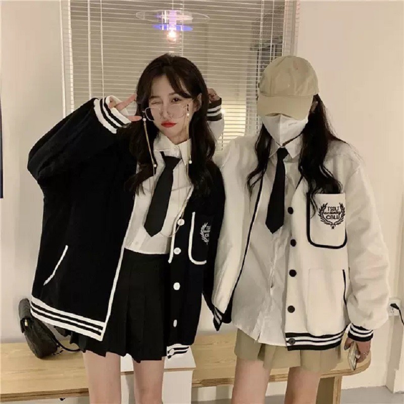 Áo khoác cardigan TESENE bo viền có túi ngực _VIETVENUS