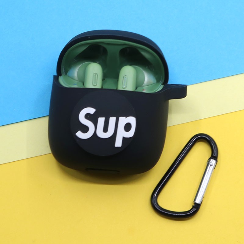 Vỏ bọc bảo vệ hộp sạc tai nghe không dây bluetooth TWS JBL TUNE 220 bằng silicone hoạt hình đáng yêu có móc khóa