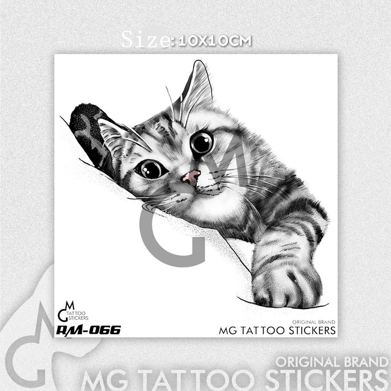 Nhãn dán hình xăm mèo Tatoo Hình Xăm Dán Tạm Thời Chống Thấm Nước Hình Mèo Dễ Thương Vui Nhộn Cho Nam Và Nữ