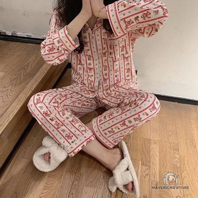 Bộ đồ ngủ hình gấu giáng sinh kiểu Nhật Bản