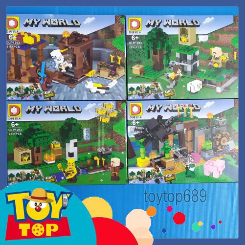 [Một hộp] Non - lego minecraft xếp hình khu sinh tồn độc đáo lắp ghép my world sáng tạo DLP1203