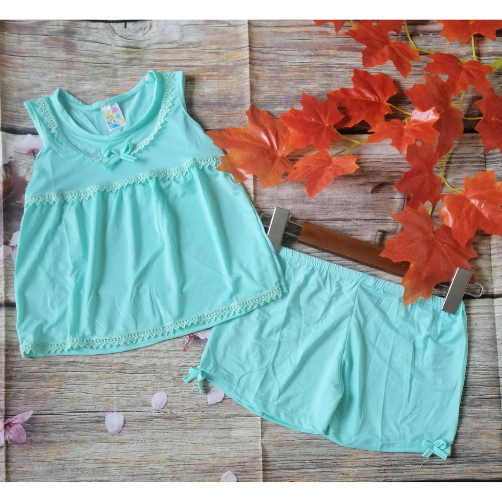 NOVA SHOP 115k Combo 3 bộ đồ thun lạnh không tay cho bé gái từ 8-23kg