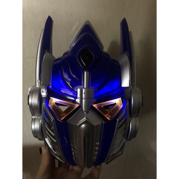 Mặt nạ siêu nhân biến hình Transformer màu xanh có đèn phát sáng