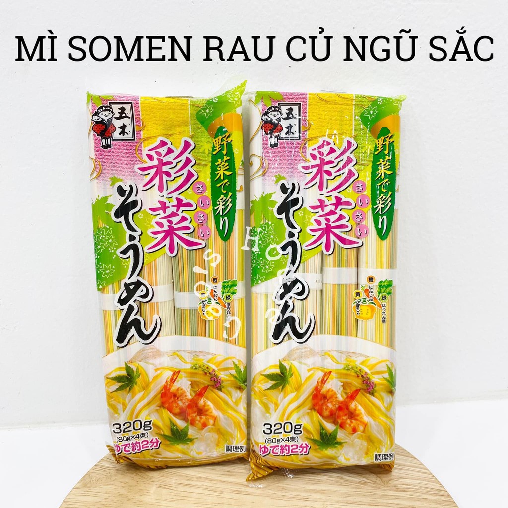 Mì Somen Rau Củ Ngũ Sắc Cho Bé Gói 320g [HSD T9/2024]