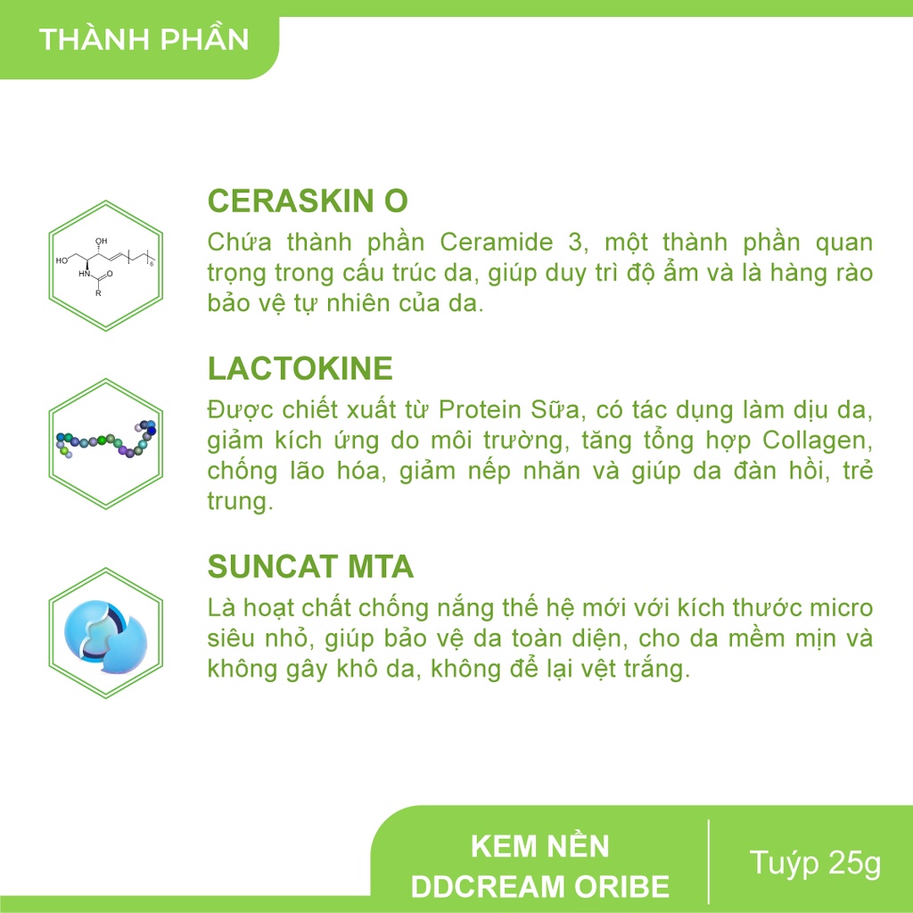 Kem nền tự nhiên DD Cream Oribe che phủ khuyết điểm hoàn hảo, nâng tông, chống nắng hiệu quả Tuýp 25g