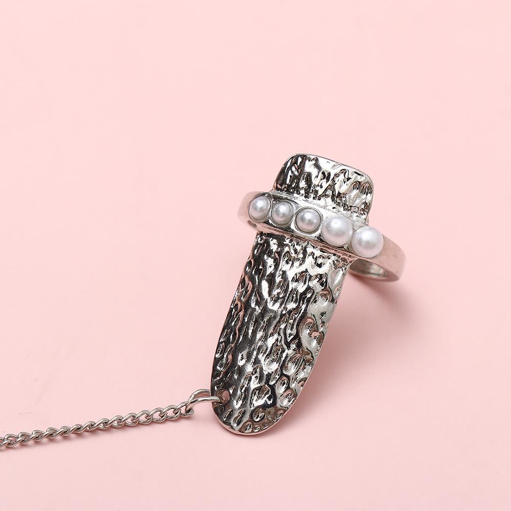 SUSANS Nhẫn Đeo Móng Tay Thiết Kế Đơn Giản Bằng Bạc Nhiều Màu Sắc