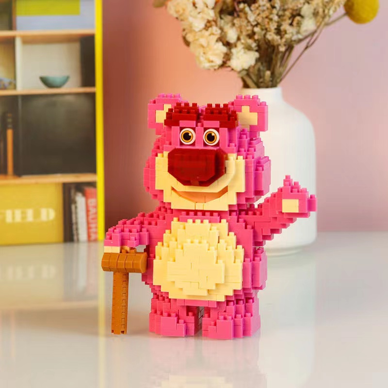 Gấu dâu lotso Bộ Đồ Chơi Xếp Hình Mini Hình Gấu Dâu Tây M1015 Dành Cho Bé