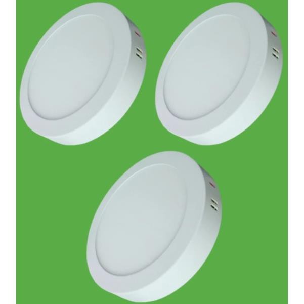 Bộ 3 đèn led mâm nổi ốp trần 18w tròn ánh sáng trắng