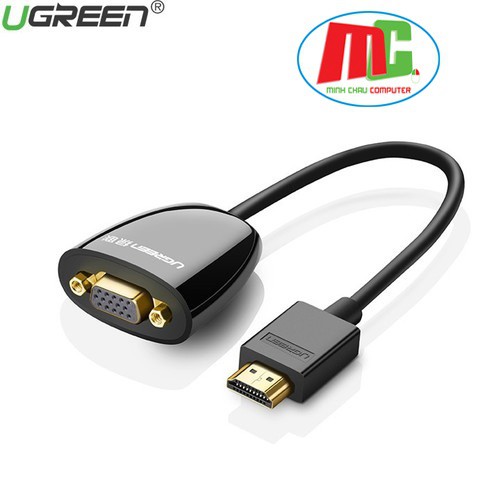 Cáp Chuyển HDMI to VGA Ugreen 40253 Màu Đen - Hàng Chính Hãng