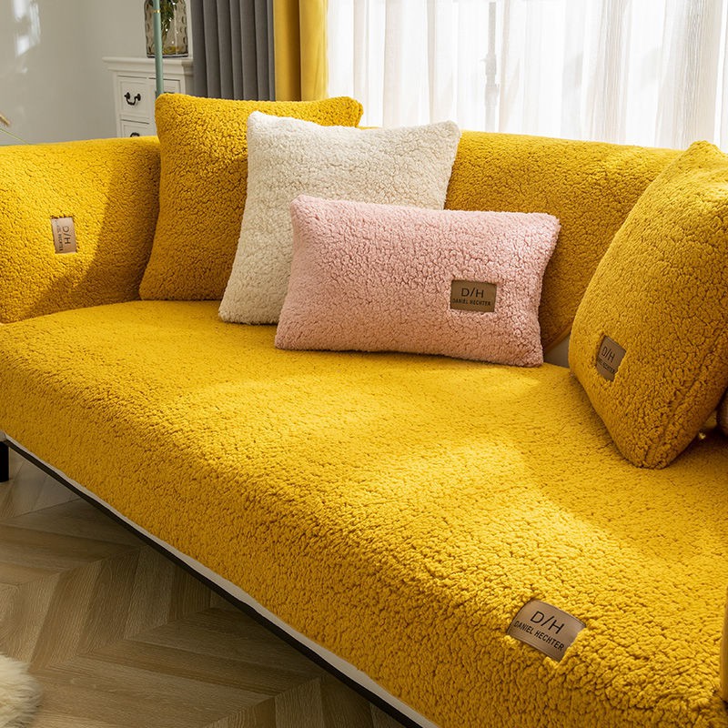 Bọc Ghế Sofa Vải Cashmere Chống Trượt Kiểu Đơn Giản Thời Trang Mùa Đông 2020