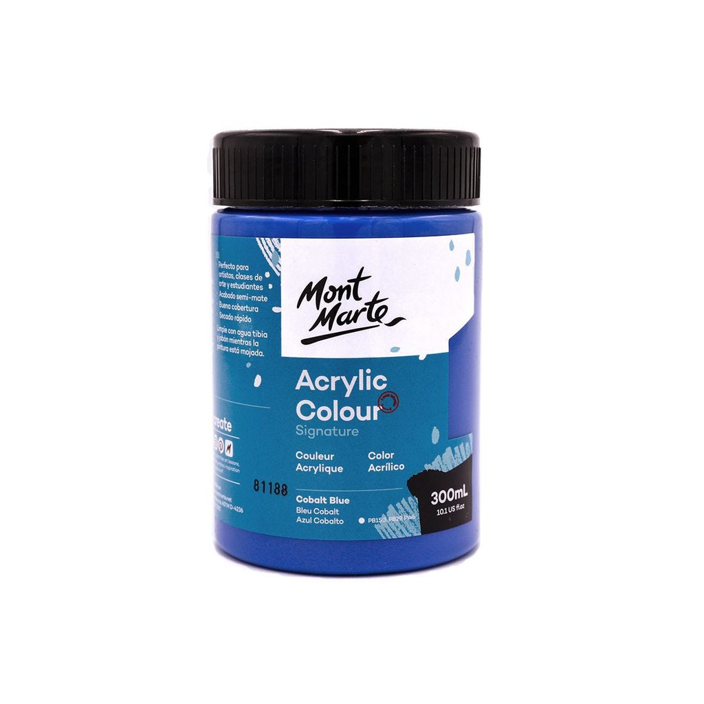 Màu Acrylic Mont Marte 300ml - Cobalt Blue - Acrylic Colour Paint Signature 300ml (10.1oz) - MSCH3018