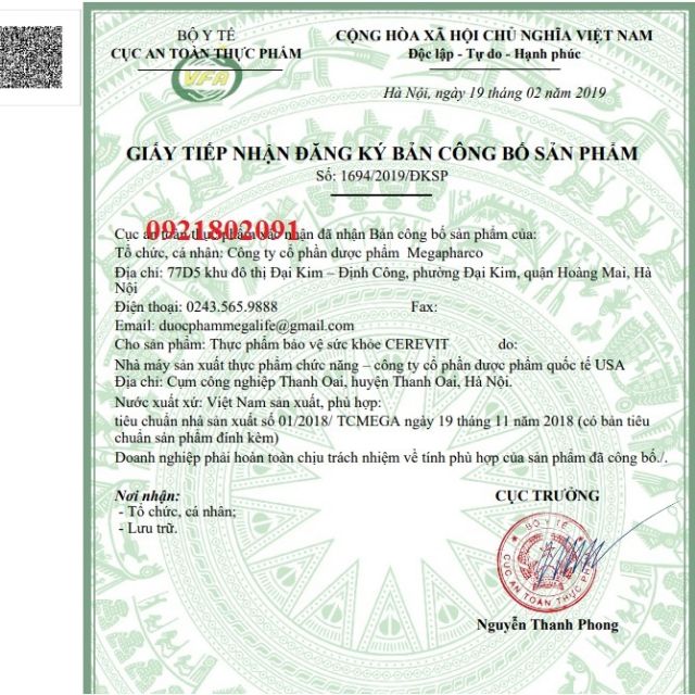 Cerevit fort hỗ trợ tuần hoàn não / cerevitfort