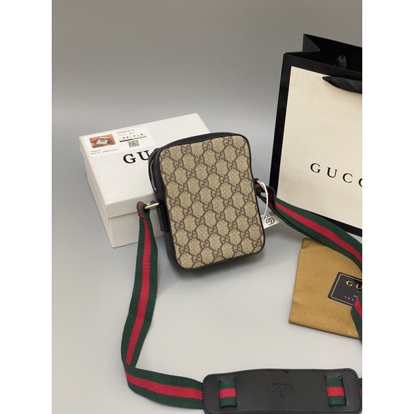 Túi đeo chéo nam - nữ hoạ tiết vân chữ Gc nâu hàng cao cấp 1:1 Fullbox new