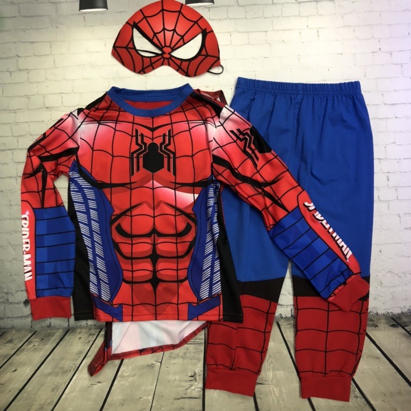 Đồ ngủ bé trai, siêu nhân nhện, vải cotton 100% co giãn 4 chiều Herokids NHEN2018