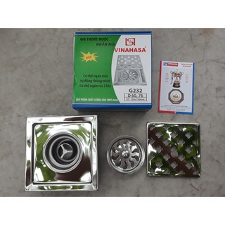 Hố ga thoát sàn Inox 10x10cm, 12x12cm, 15x15cm Vinahasa giá rẻ ( Trắng bạc)