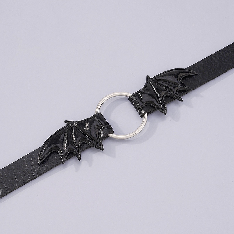 Vòng Cổ Choker Da Mặt Hình Trái Tim Đôi Cánh Phong Cách Gothic Punk Cho Nữ