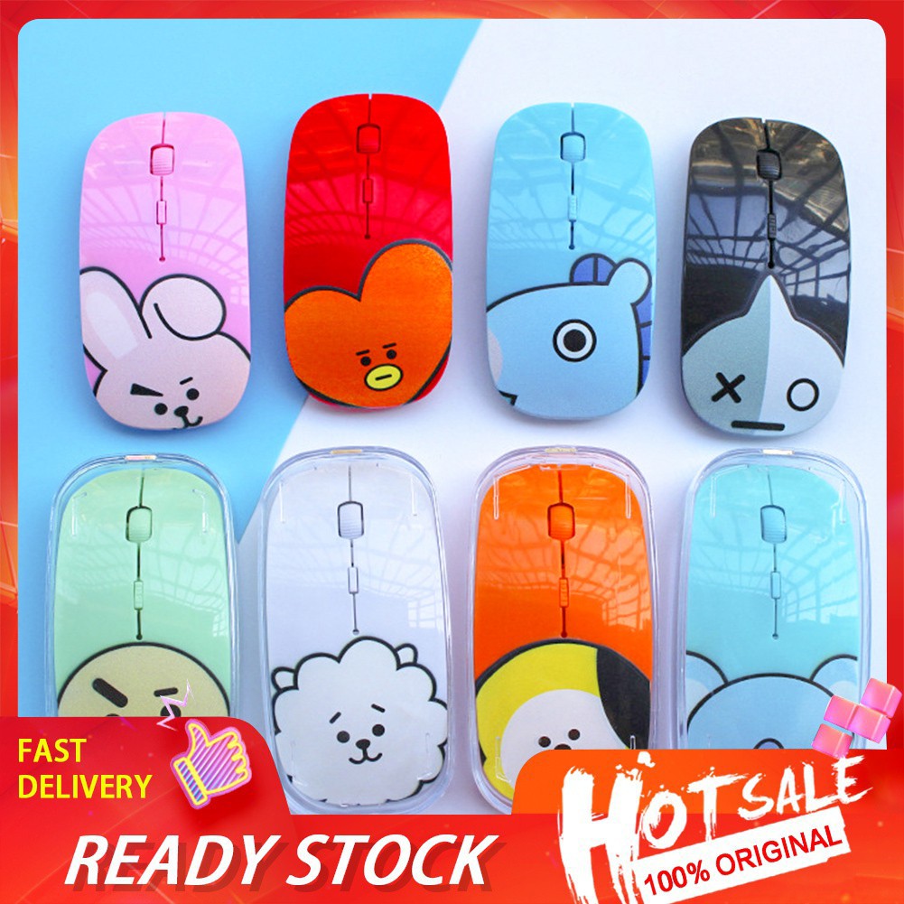 XP_BTS BT21 Chimmy Cooky RJ Mang Notebook Desktop Wireless Mouse for Game Office