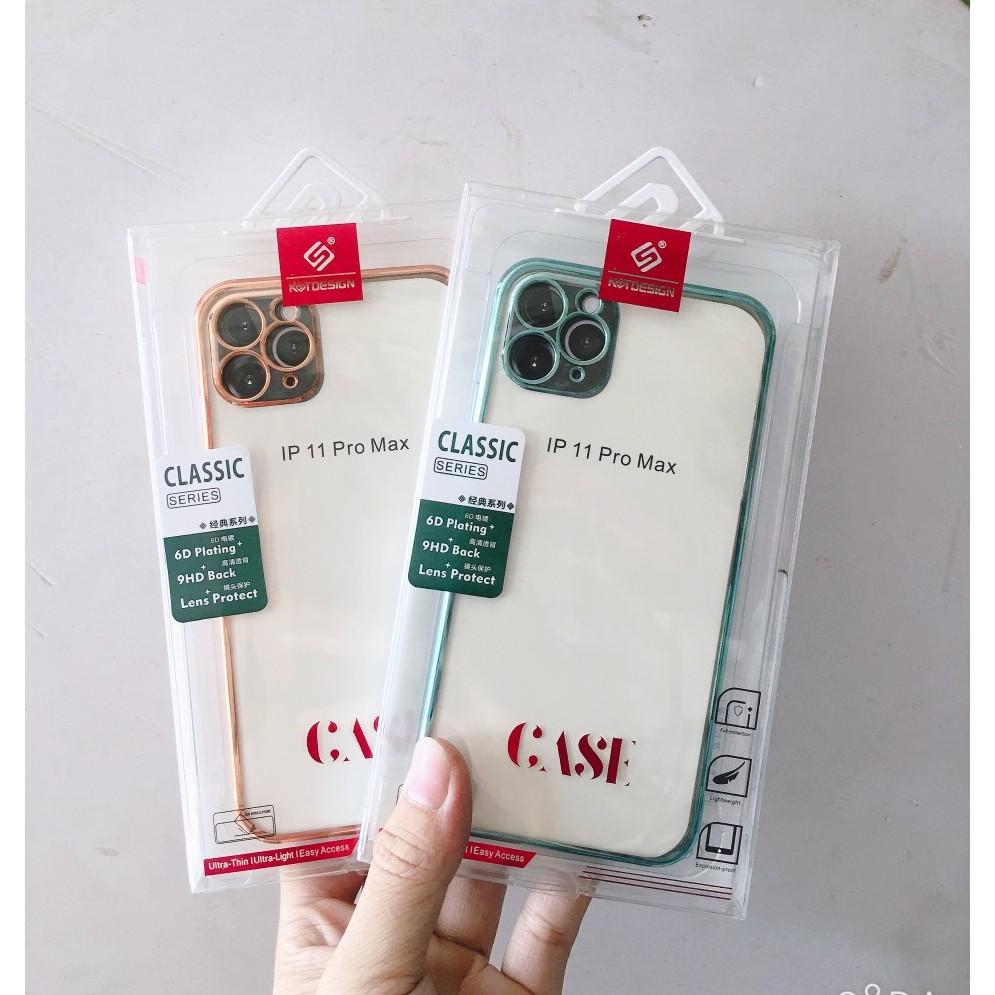 Ốp lưng iphone 11/11 promax trong suốt viền dạng vuông lên đời iphone 12 chính hãng KST design