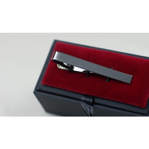 Kẹp Cà Vạt Xám Bóng 6cm - Khắc Tên Theo Yêu Cầu