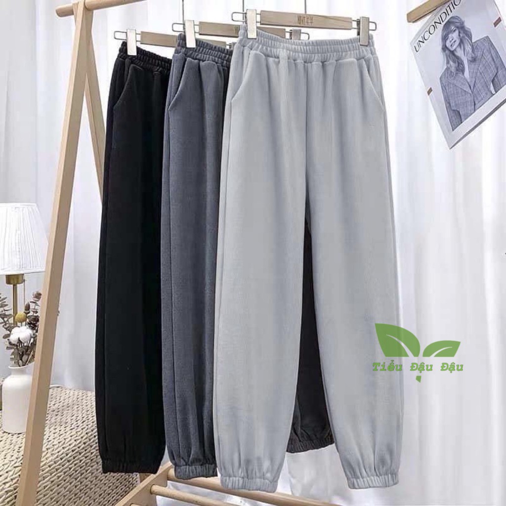 Quần Jogger Nữ Len Tăm dày ấm mùa đông Kiểu dáng trẻ trung năng động, cực dễ phối đồ