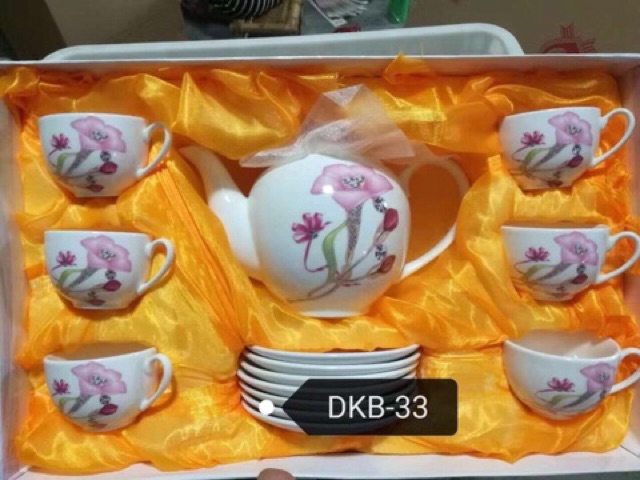 Bộ ấm chén Hàn Quốc hoa màu