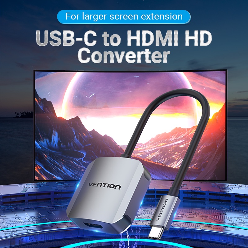 Hub VENTION chuyển đổi USB C sang HDMI VGA USB C 4K 1080P tương thích MacBook Pro iPad Pro 2018 Dell XPS Samsung