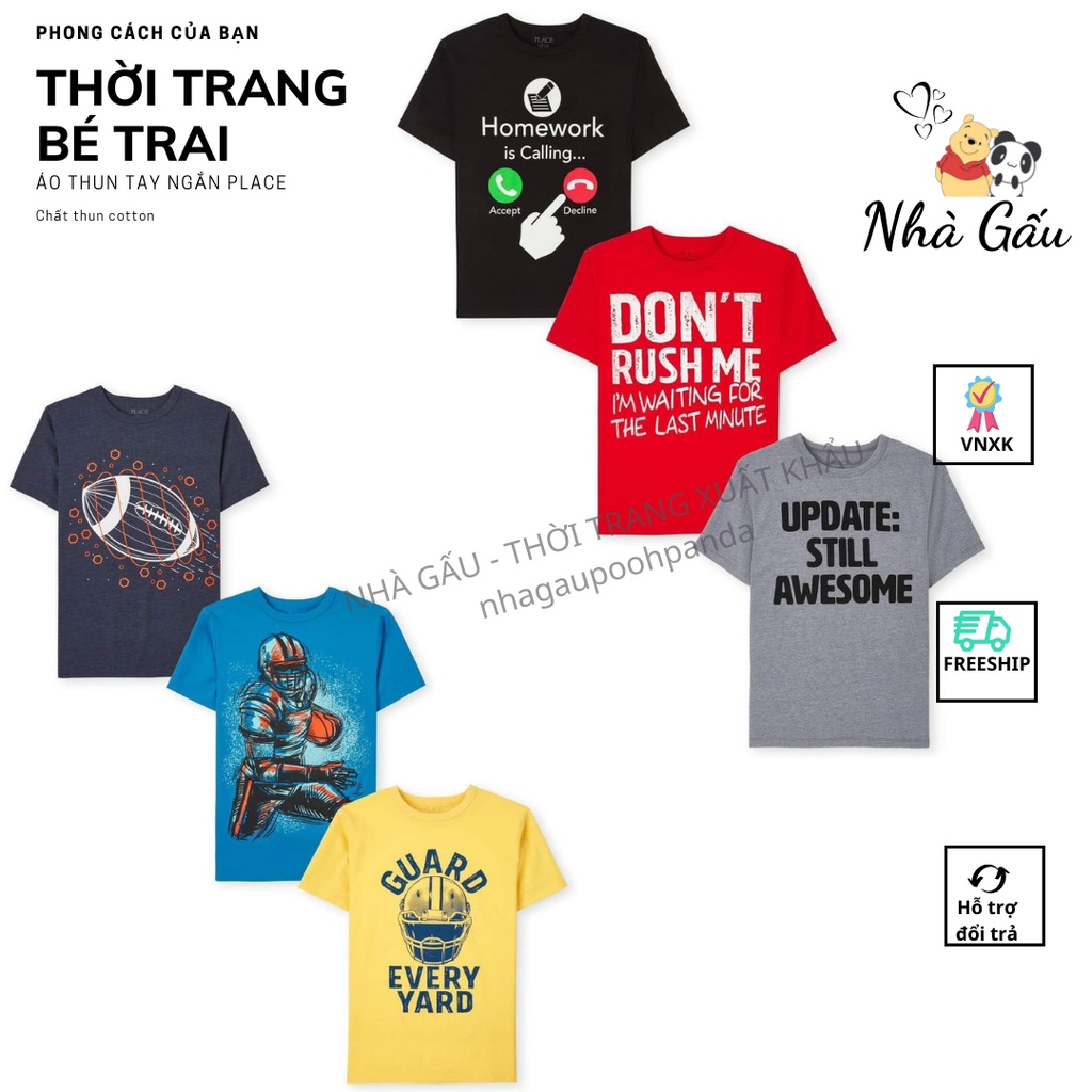 Áo thun bé trai Place size đại